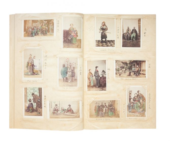 A carte album attributed to Shimooka Renjo, album dated 1865-1868