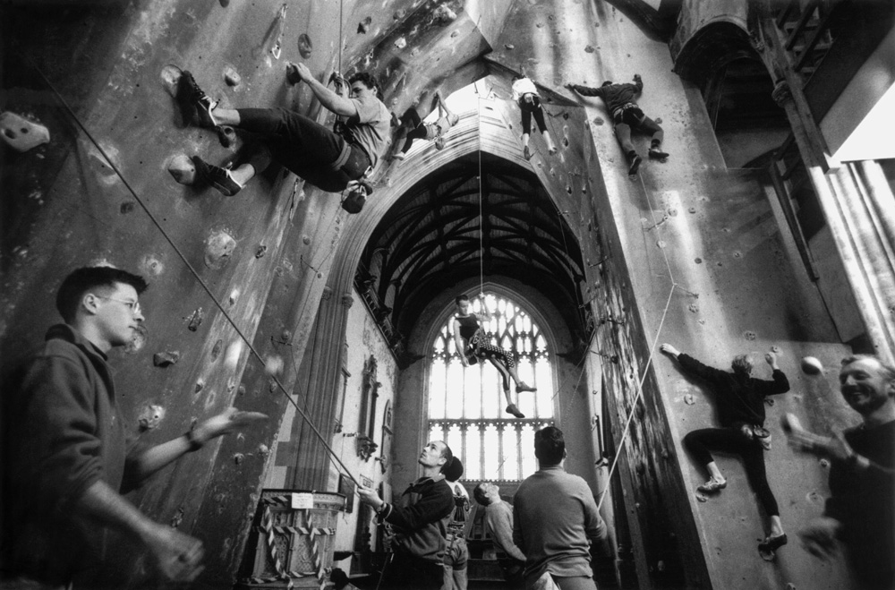 Indoor climbing wall, Wales 1996 © Chris Steele-Perkins